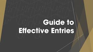 Guide to Effective Entries
